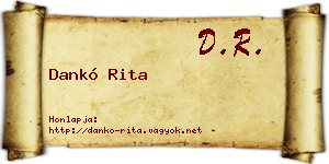 Dankó Rita névjegykártya